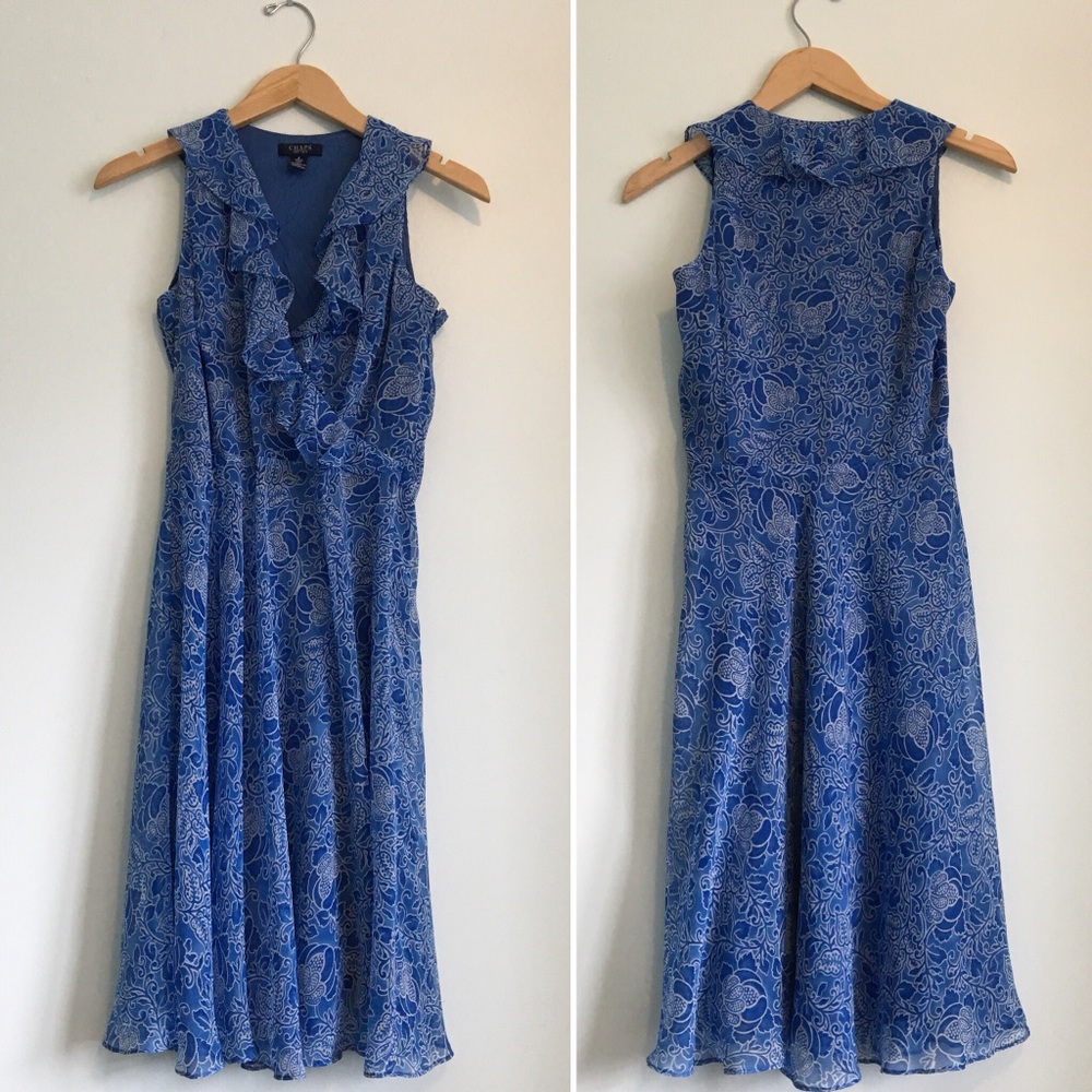 Blue Floral Ruffle Dress Chaps 4